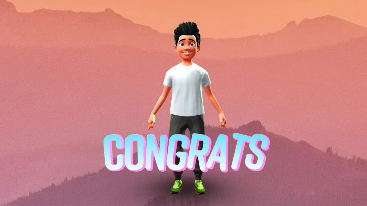 Create animated videos with talking avatars using our character template style Congratulations Gifmaker Template