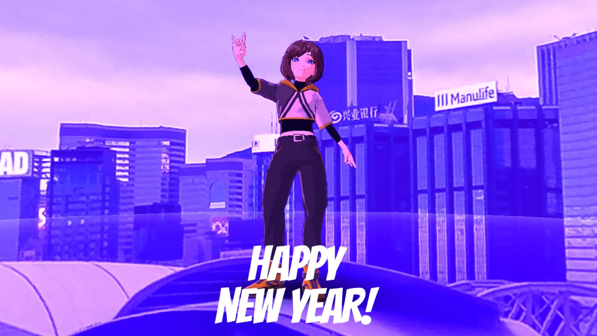 Make eye-catching animated videos with character profile template style New Yearʼs Eve Party Anime Digital Evites Template