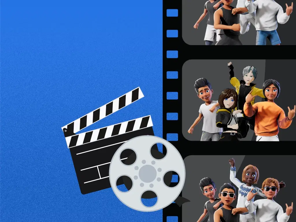 Create reels with character poses and 3D animation, including styles like Idle