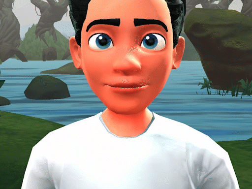 Krikey AI Animation Maker has different camera shot types including close up shot shown in this image with a custom cartoon character.