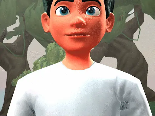 Krikey AI Animation Maker has different camera shot types including the mid shot shown in this image with a custom 3D Avatar cartoon character.