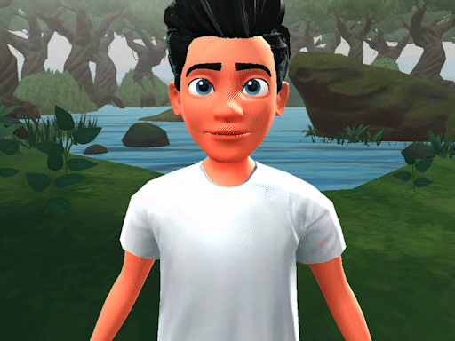 Mid shot camera shot type shown in this image with a custom cartoon character that can be used in the Krikey AI Animation Maker 3D video editor.
