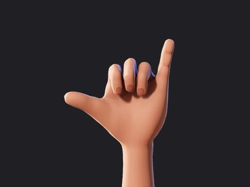 Cartoon Hands in different sign language alphabet styles, in this image it shows a Hang Loose hand gesture for cartoon characters in Krikey Video Editor.