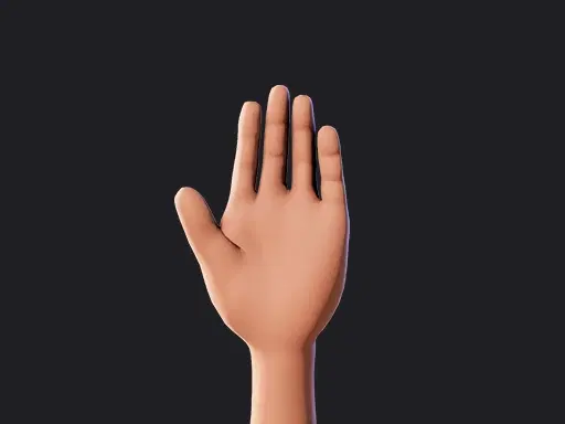 Cartoon Hands for animation explainer videos and lesson plans, in this image it shows a High Five hand gesture for cartoon characters in Krikey Video Editor.