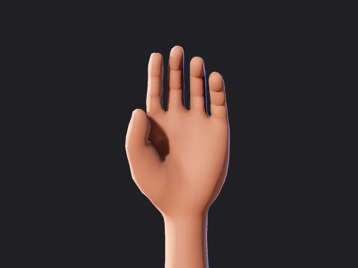 Cartoon Hands for animation explainer videos and lesson plans, in this image it shows a Idle hand gesture for cartoon characters in Krikey Video Editor.