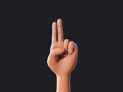 Cartoon Hands for animation explainer videos and lesson plans, in this image it shows a Salute hand gesture for cartoon characters in Krikey Video Editor.
