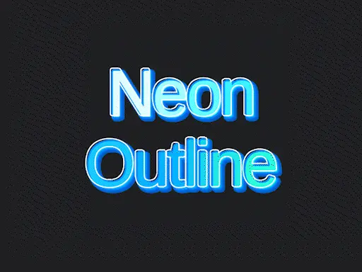 Neon Outline periwinkle font style text generator in Krikey AI Video Editor for 3D animation cartoon characters tool -- add your own text effects easily.