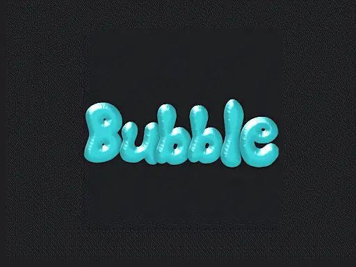 Bubble Letter font style text generator in Krikey AI Animation Video Editor for 3D animation cartoon characters tool -- add your own text effects easily.